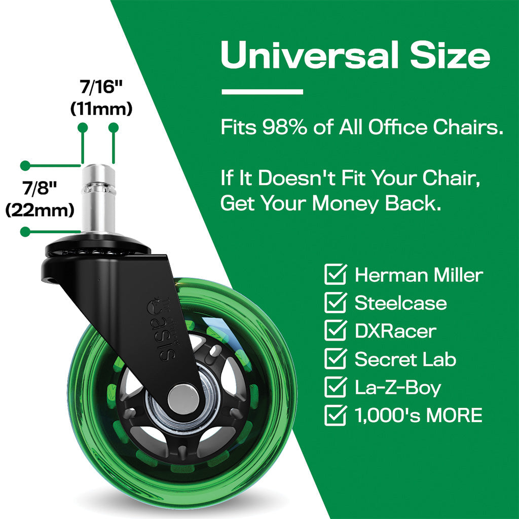 Das Original Rollerblade Bürostuhl Wheels Grün