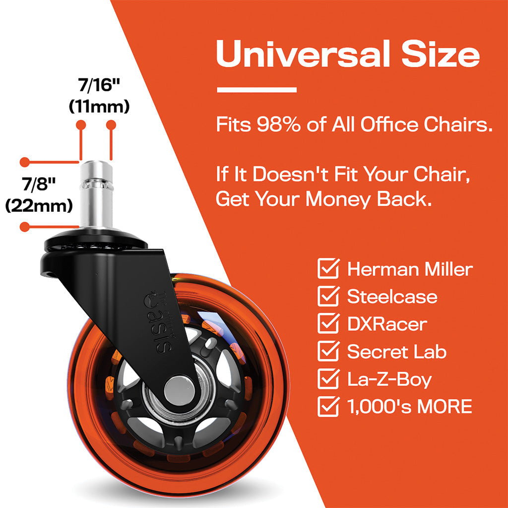 Das Original Rollerblade Bürostuhl Wheels Orange