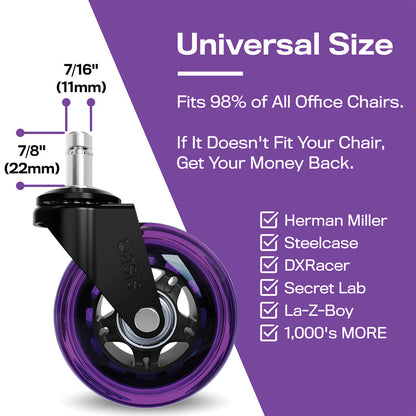 Die Original Rollerblade Bürostuhl Wheels Purple