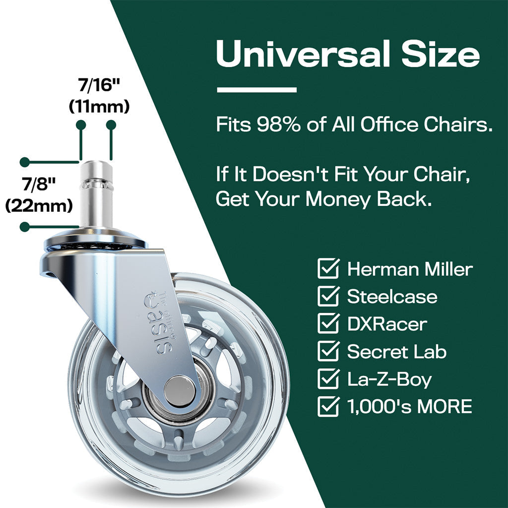 Das Original Rollerblade Bürostuhl Wheels Silber