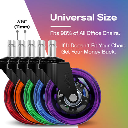 Die Original Rollerblade Bürostuhl Wheels Rainbow